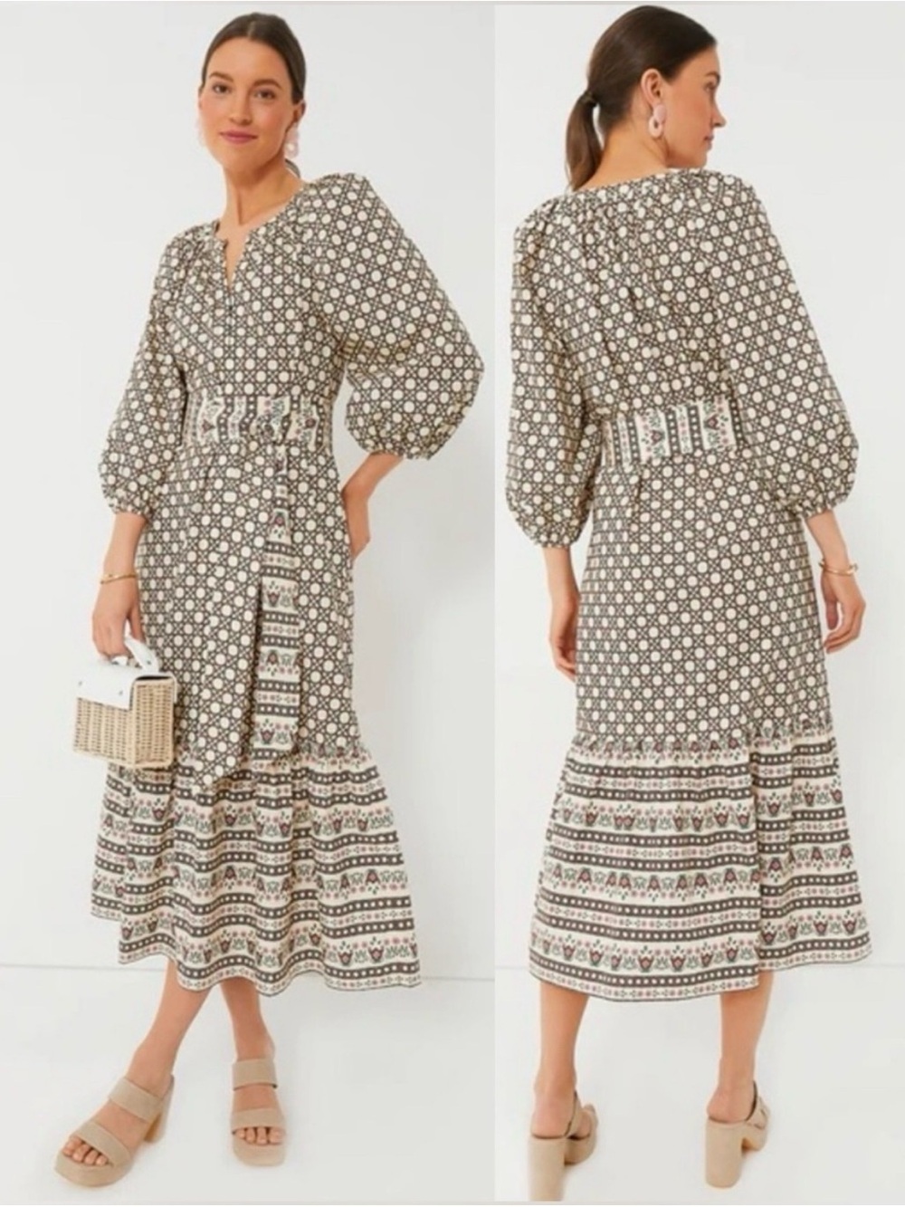 TUCKERNUCK Birch Cane Border Lyles Dress NWOT - Picture 1 of 10